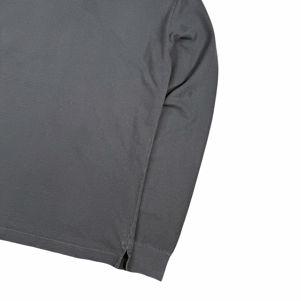 Stone Island Grey Button Up Long Sleeve Polo Shirt - Medium
