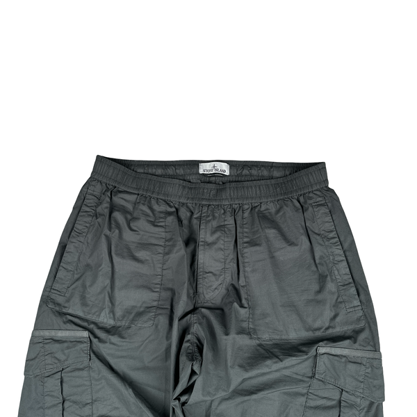 Stone Island 2023 Grey Regular Fit Stretch Cotton Tela Cargo Trousers - 36"