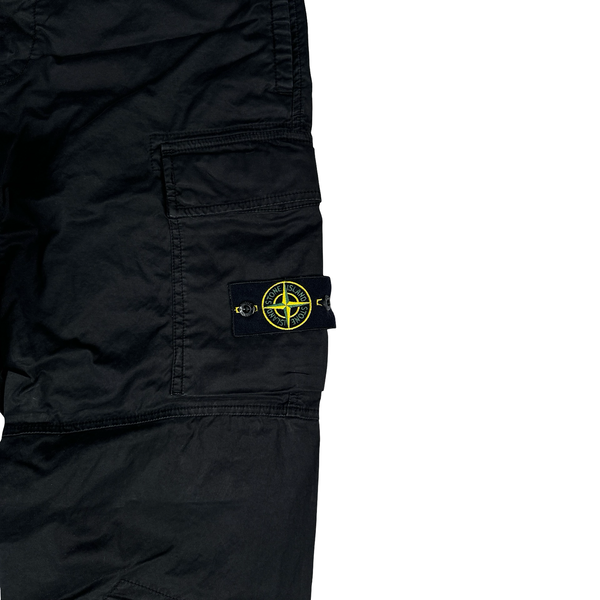Stone Island 2019 RE-T Black Cotton Cargos Trousers - 36"