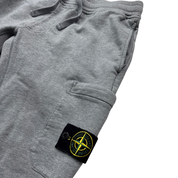 Stone Island Light Grey Cotton Joggers - Large