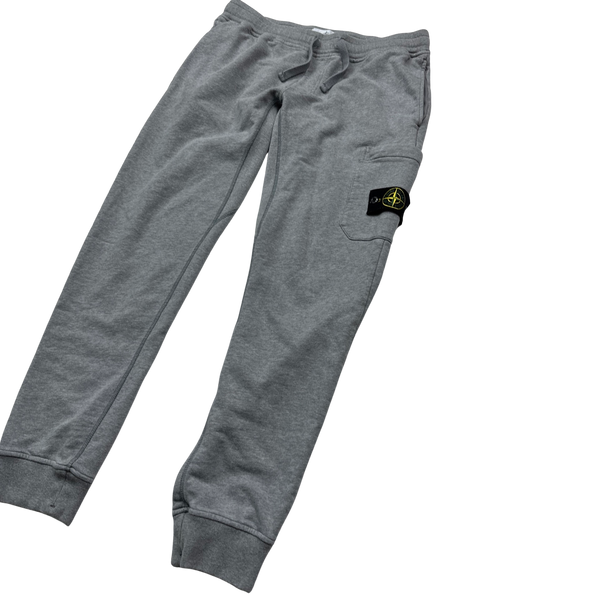 Stone Island Light Grey Cotton Joggers - Large