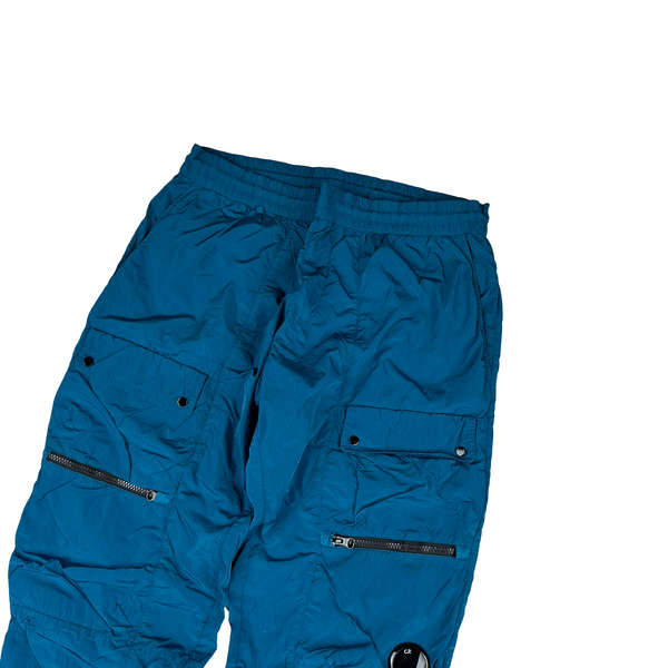 CP Company Turquoise Nylon Metal Lens Cargo Trousers - Large