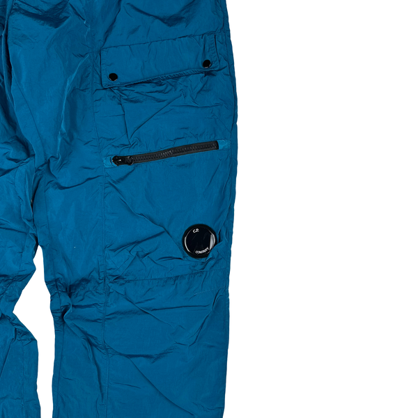 CP Company Turquoise Nylon Metal Lens Cargo Trousers - Large