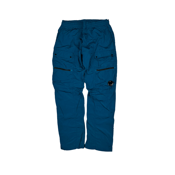 CP Company Turquoise Nylon Metal Lens Cargo Trousers - Large