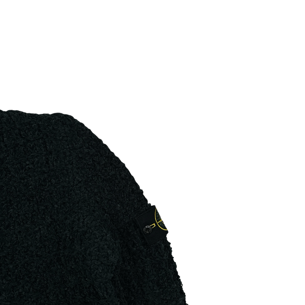 Stone Island 2016 Navy Chenille Knit Wide Neck Jumper - Large