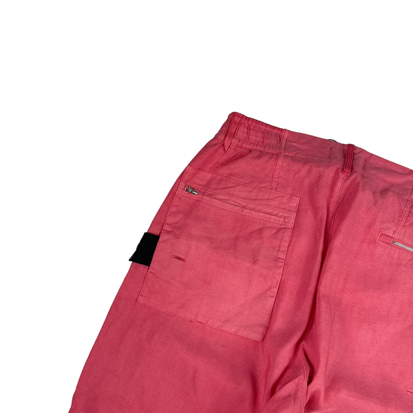 Stone Island Shadow Project Pink Linen Trousers - Medium