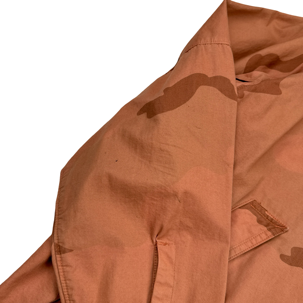 Stone Island Supreme 2019 Orange Brushed Cotton Camo Riot Mask Jacket - Medium