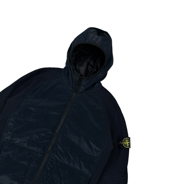Stone Island 2016 Navy Nylon Metal Knitted Jacket - Medium
