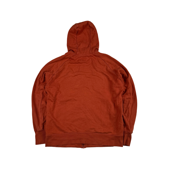 CP Company Orange Cotton Goggle Hoodie - Large