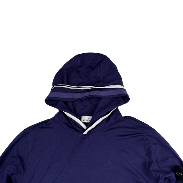 Stone Island 2022 Purple Pullover Striped Hoodie - XL