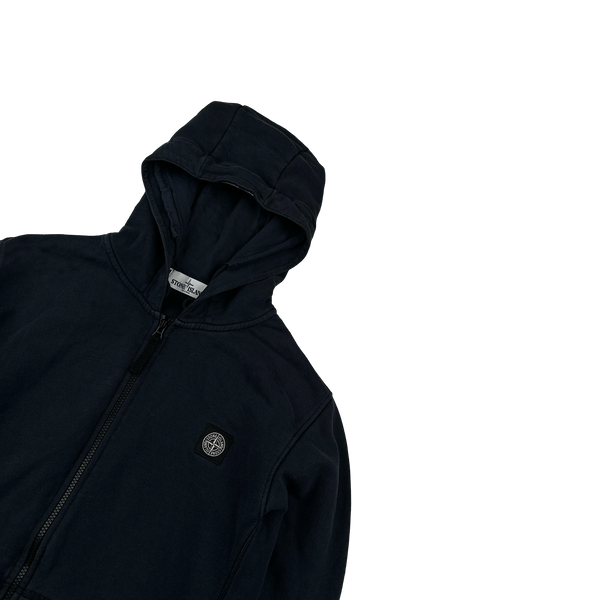 Stone Island 2012 Navy Zipped Patch Cotton Hoodie - XL