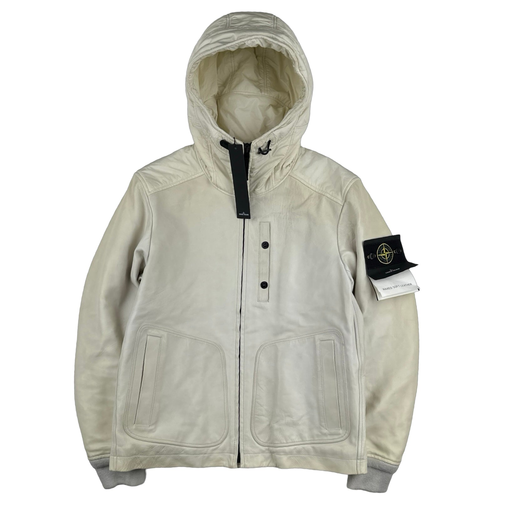 Stone Island 2013 Cream Waxed Soft Leather Jacket - Large – Mat's