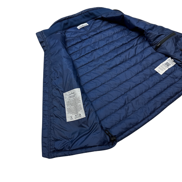 Stone Island Navy Micro Rip Stop Down Gilet - Small