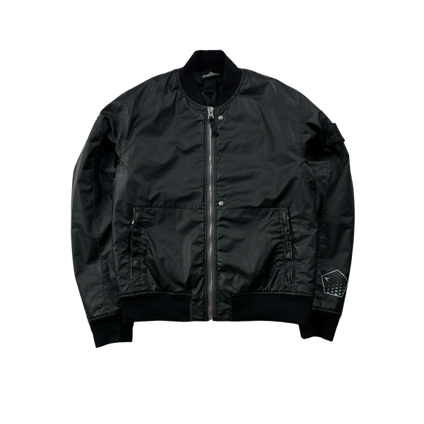 Stone Island 2018 Black Shadow Project Poly Hide 2L Bomber Jacket - Small