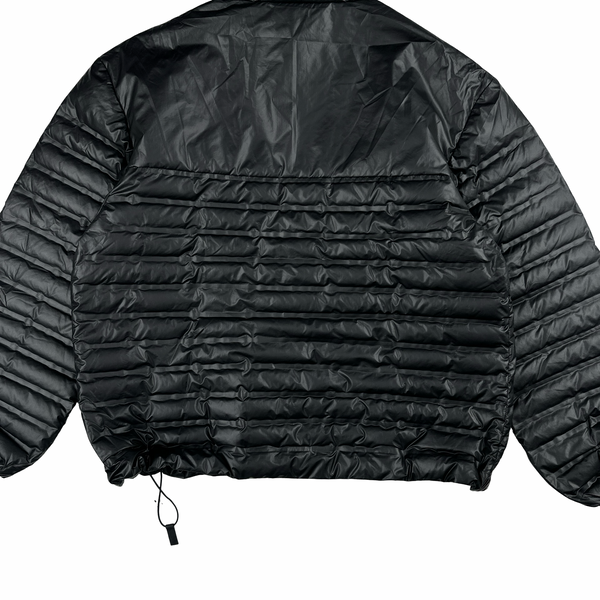 Prada Red Tab Black Nylon Down Quarter Zip Padded Down Jacket - Small