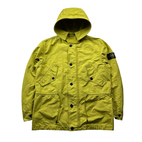 Stone Island Yellow David TC Garment Dyed Parka Jacket - Large