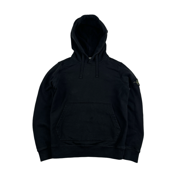 Stone Island 2019 Black Cotton Pullover Hoodie - Medium