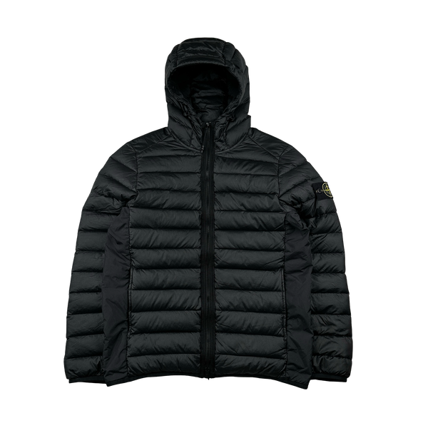 Stone Island 2024 Black Loom Woven Chambers R-Nylon Down TC Puffer Jacket - Medium