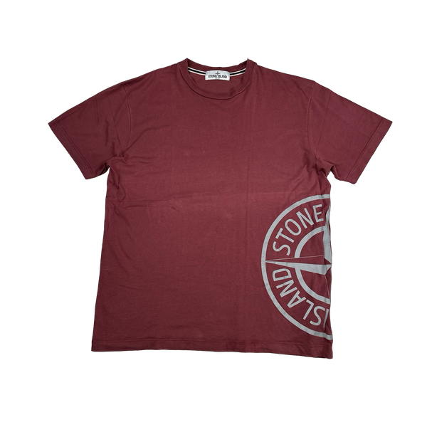 Stone Island 2013 Pink Reflective Compass Cotton T Shirt - XL