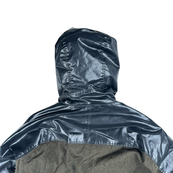 CP Company Khaki Quartz Quilted Paneled Goggle Jacket - Large