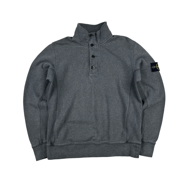 Stone Island Dark Grey Cotton Pullover Jumper - Large