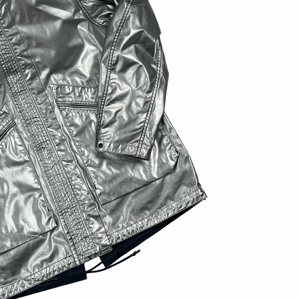 Stone Island Reversible Silver Spaceman Raso Gommato Jacket - Medium