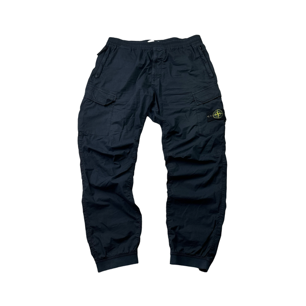 Stone Island 2021 Navy Regular Tapered Cargo Trousers - Large