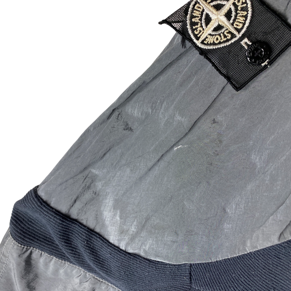 Stone Island Articulated Anatomy White Mesh Badge Nylon Metal Bomber Jacket - XXL