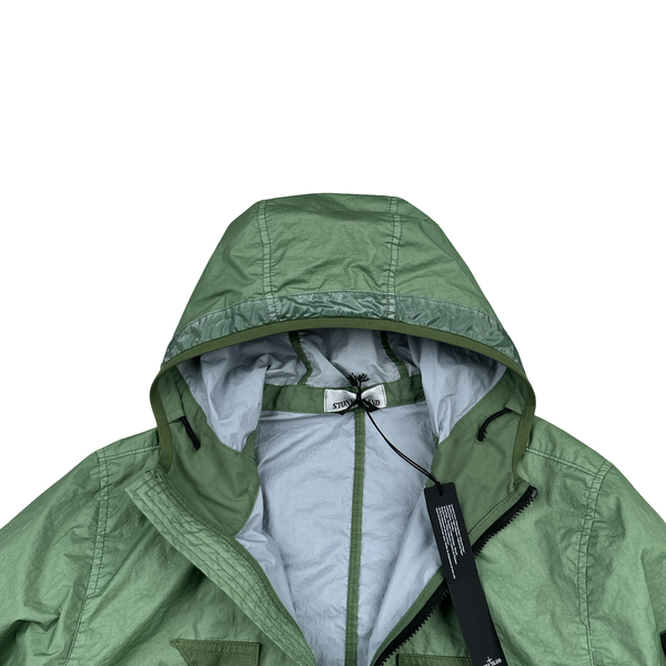 Stone Island 2023 Green Membrana 3L TC Hooded Jacket - Medium