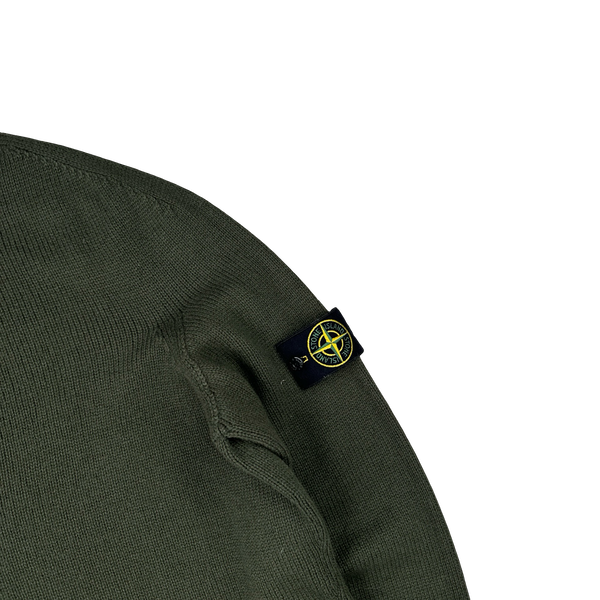 Stone Island 2008 Khaki Wool High Neck Pullover Jumper - 3XL
