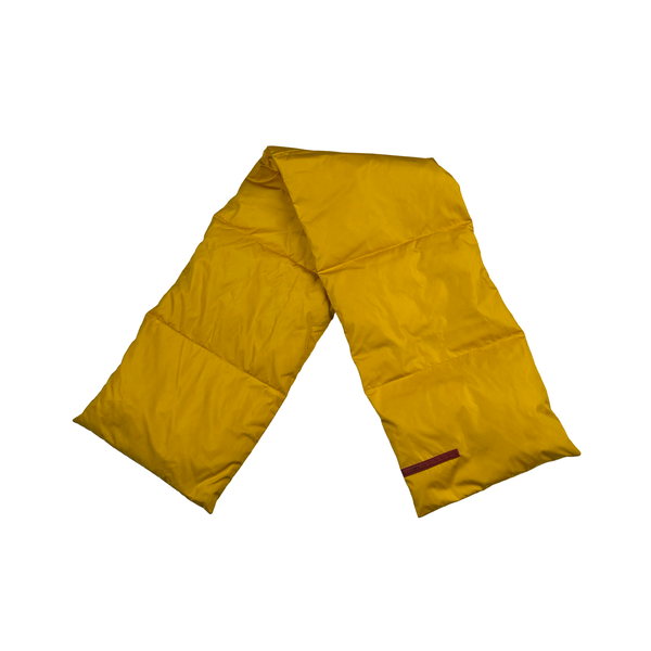 Prada Tab Yellow Down Filled Nylon Scarf