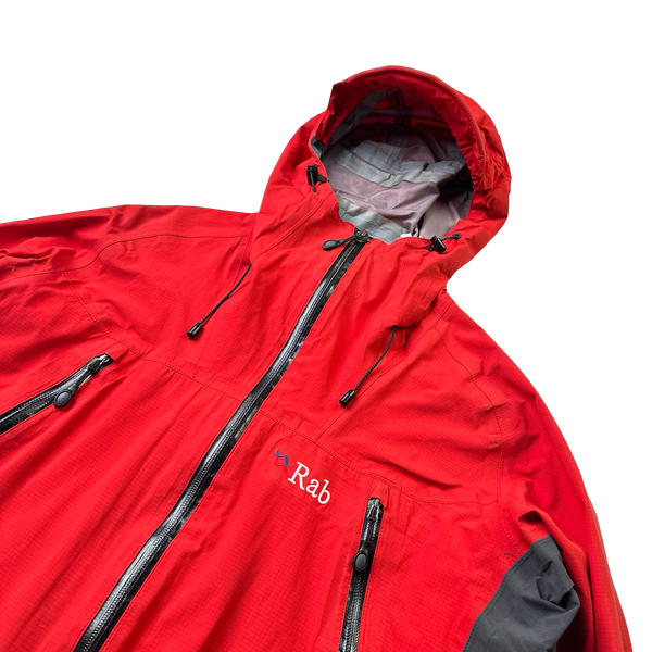 RAB Event Red Colour Block Zipped Waterproof Raincoat - Large