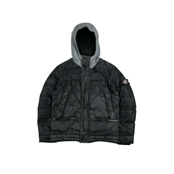 Stone Island 2013 Grey Mesh Reflective Down Jacket - Medium