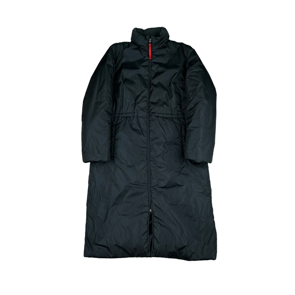 Prada Dark Emerald Green Nylon Padded Long Jacket - Small