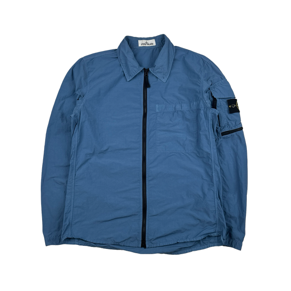 Stone Island 2022 Blue Naslan Light Zipped Overshirt - Medium