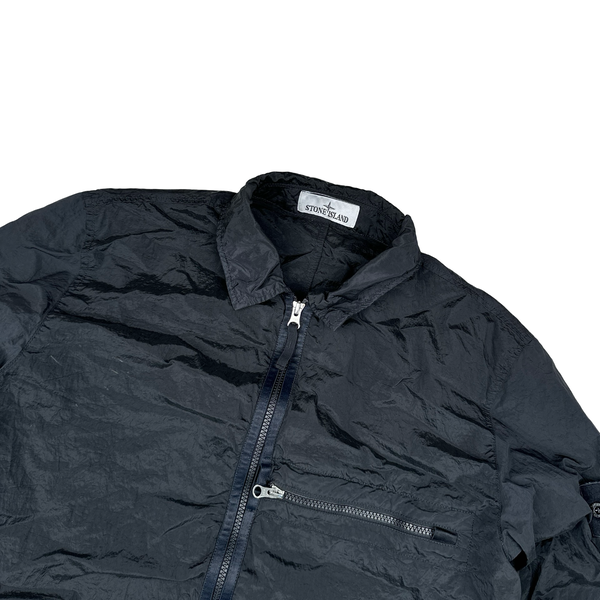 Stone Island 2023 Black Nylon Metal Econyl Overshirt - Large