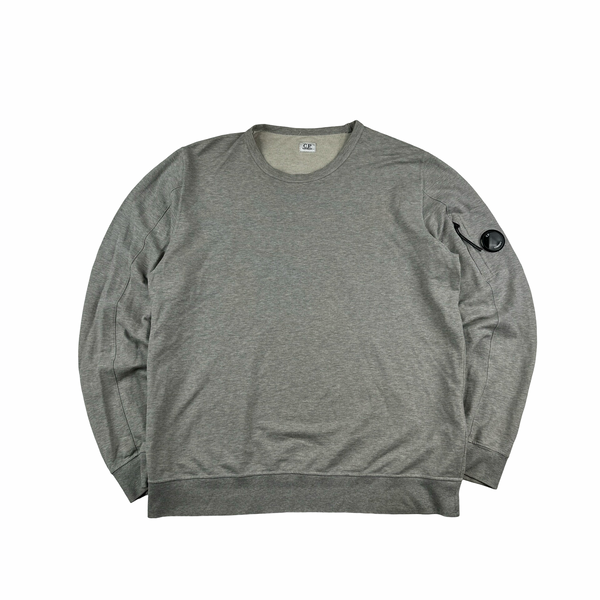 CP Company Grey Cotton Lens View Crewneck Jumper - XXL