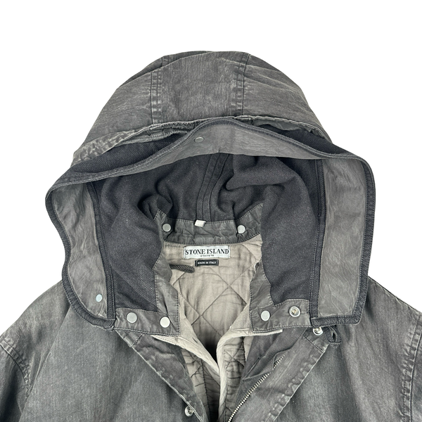 Stone Island Vintage 2003 Lino Flax Dutch Rope Dual Layer Wool Hood Parka Jacket - Medium