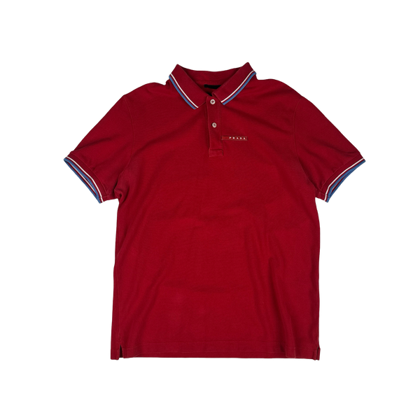 Prada Red Cotton Polo Shirt -XL
