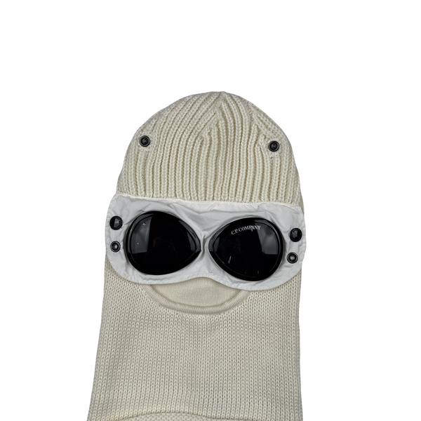 CP Company White Wool Goggle Balaclava