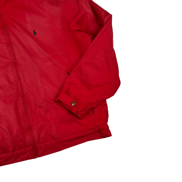 Ralph Lauren Red Harrington Fleece Lined Bomber Jacket - Large