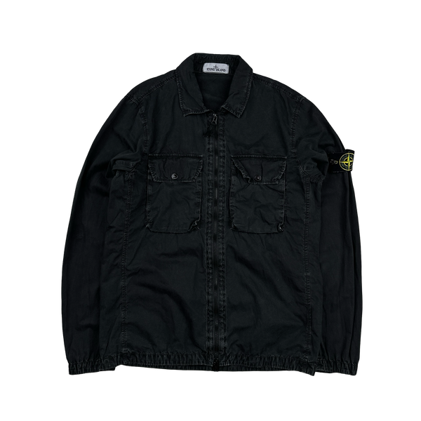 Stone Island 2021 Black Cotton Overshirt - Medium