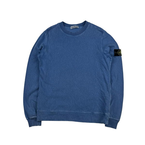Stone Island 2019 Blue Cotton Crewneck Sweatshirt - Small