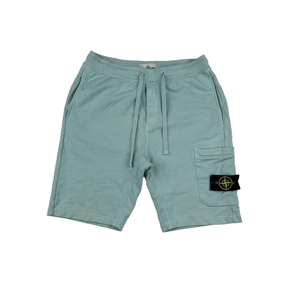 Stone Island 2022 Baby Blue Cotton Shorts - Medium