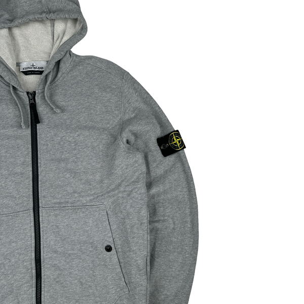 Stone Island 2023 Grey Zipped Hooded Jumper - Medium