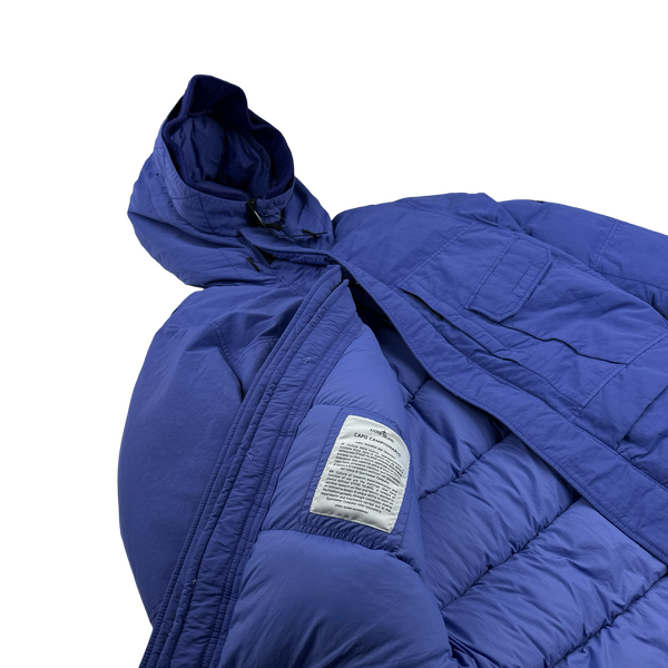 Stone Island 2021 Blue Garment Dyed Naslan Down TC Parker Jacket - Large