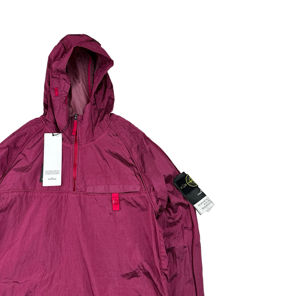 Stone Island 2022 Magenta Packable Nylon Metal Econyl Quarter Zip - Large