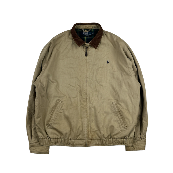 Ralph Lauren Vintage Flannel Lined Beige Harrington Jacket - XL