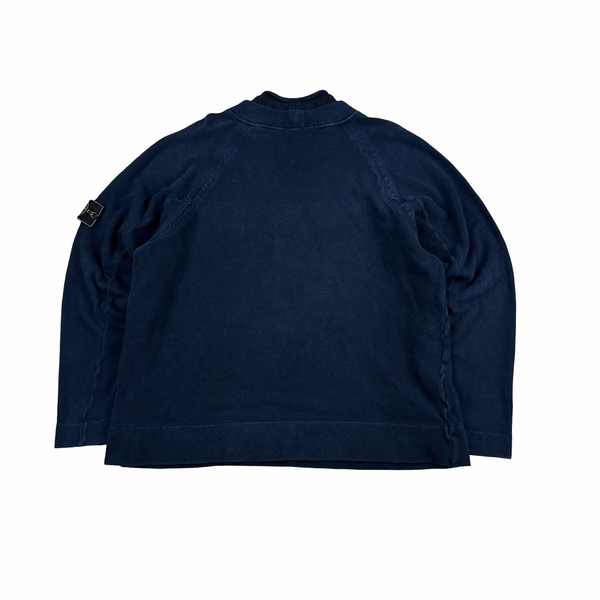 Stone Island Vintage Green Edge 1998 Navy Mock Neck Jumper - Medium