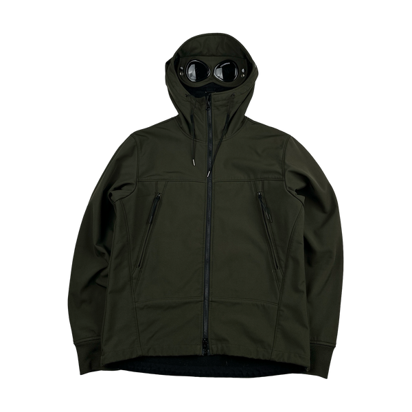 CP Company Green Soft Shell Goggle Jacket - Large